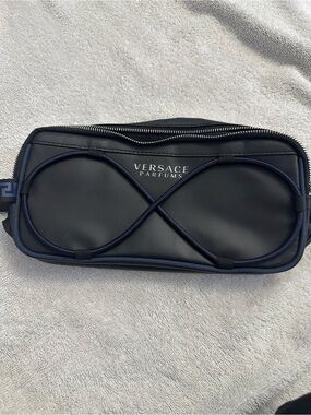 Versace Parfums Black and Navy Travel Organizer Pouch